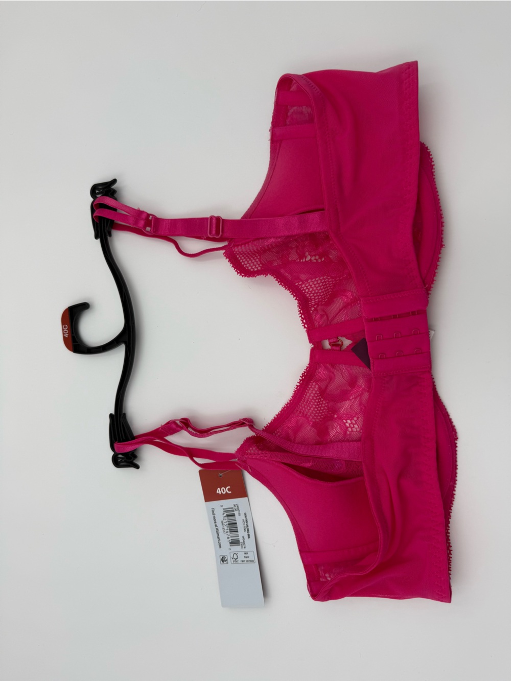 Adore Me Hot Pink Lace & Mesh Bra